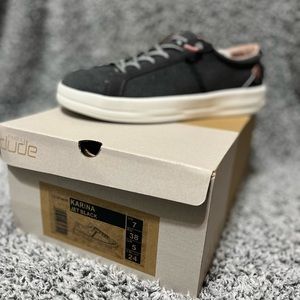 Hey dude Karina Jet black shoes! Size 7, never worn. Still in box. Too small.